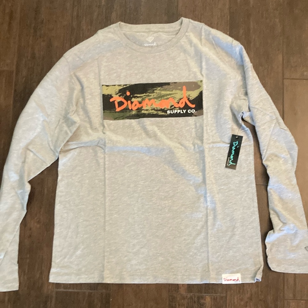 Diamond Supply Co Gray Long Sleeve Tee